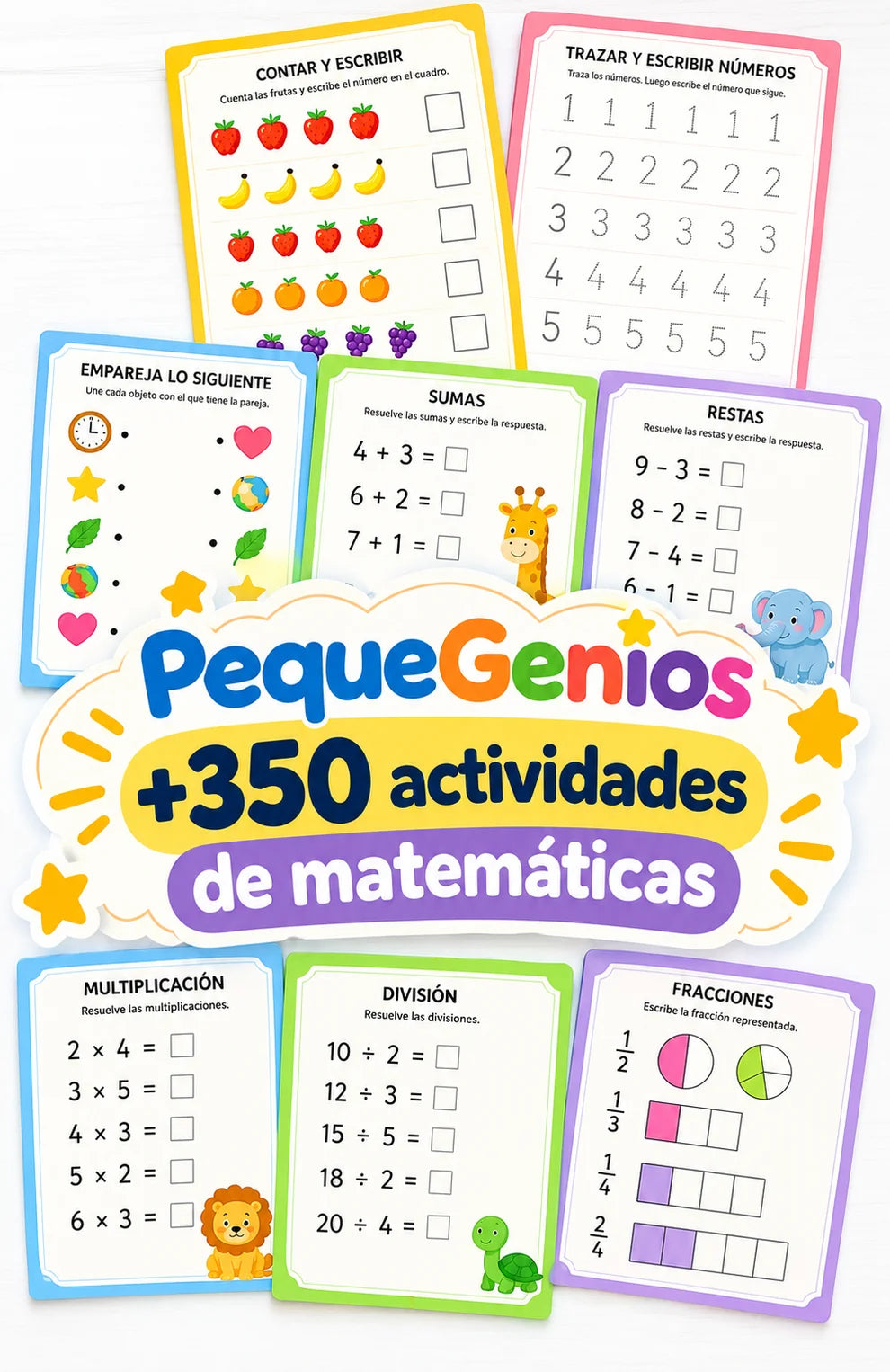 Sistema de matemáticas PequeGenios™ más de 350 actividades para ayudar a su hijo a dejar de tener dificultades con las matemáticas
