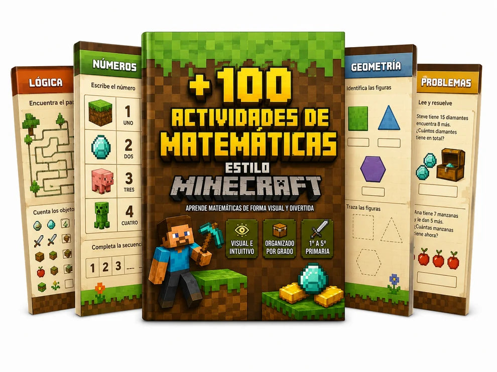 +100 Actividades de matemática estilo MINECRAFT